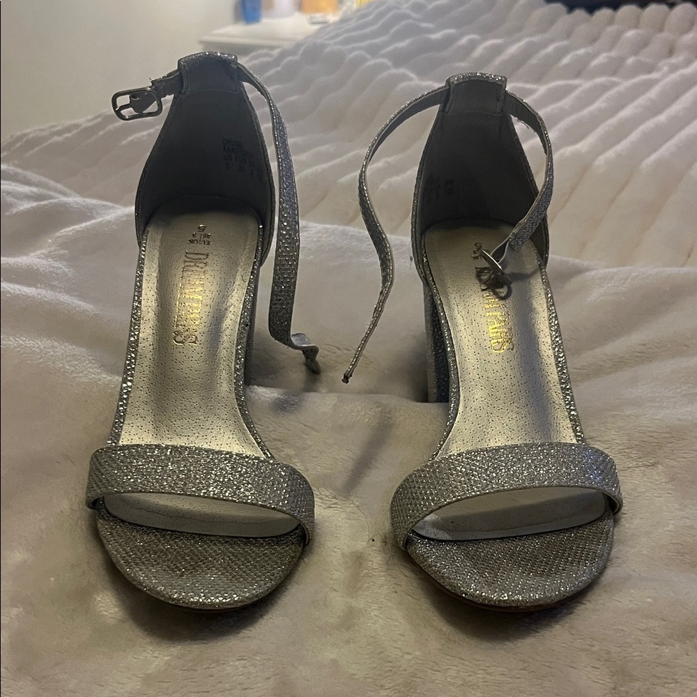 Shimmering Silver High Heel Sandals